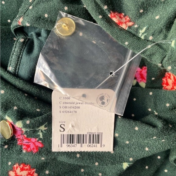 NWT Free People Celia Floral Square Neck Mini Dress Green Women’s Size Small New - Picture 10 of 15
